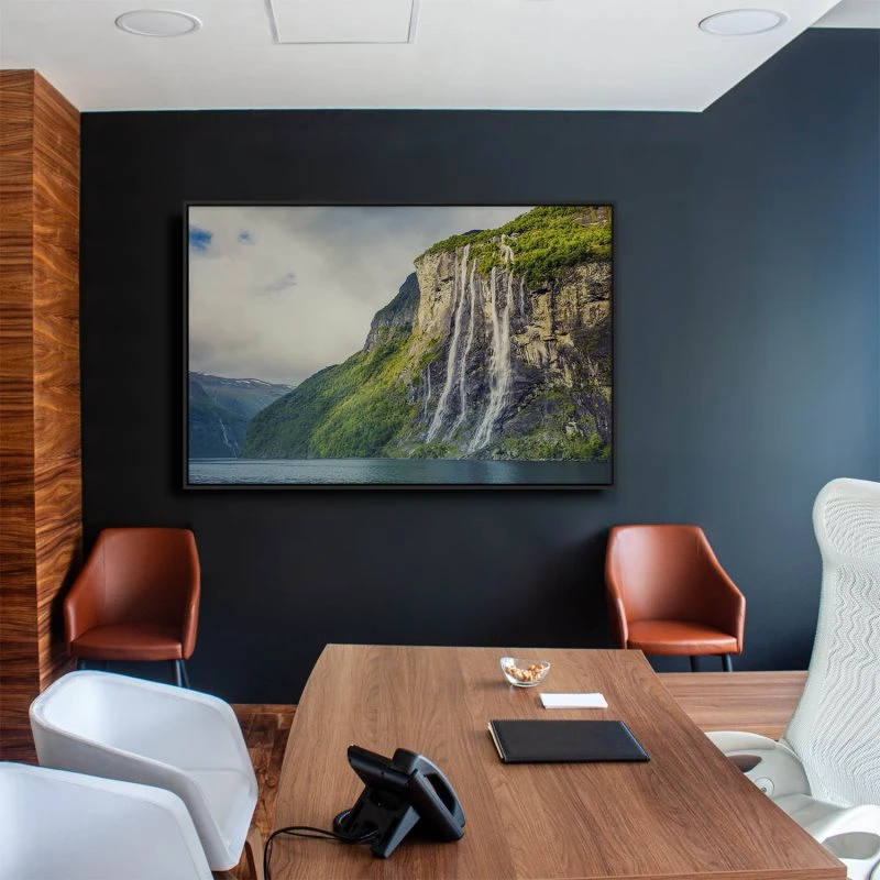 Wasserfall Seven Sisters im schwarzen Bilderrahmen, 160x120cm