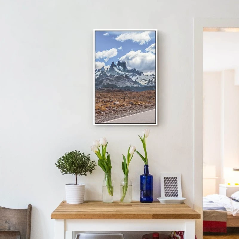 Berge & Gebirge im Hochformat 100x150cm Fitz Roy mit weißen Bilderrahmen