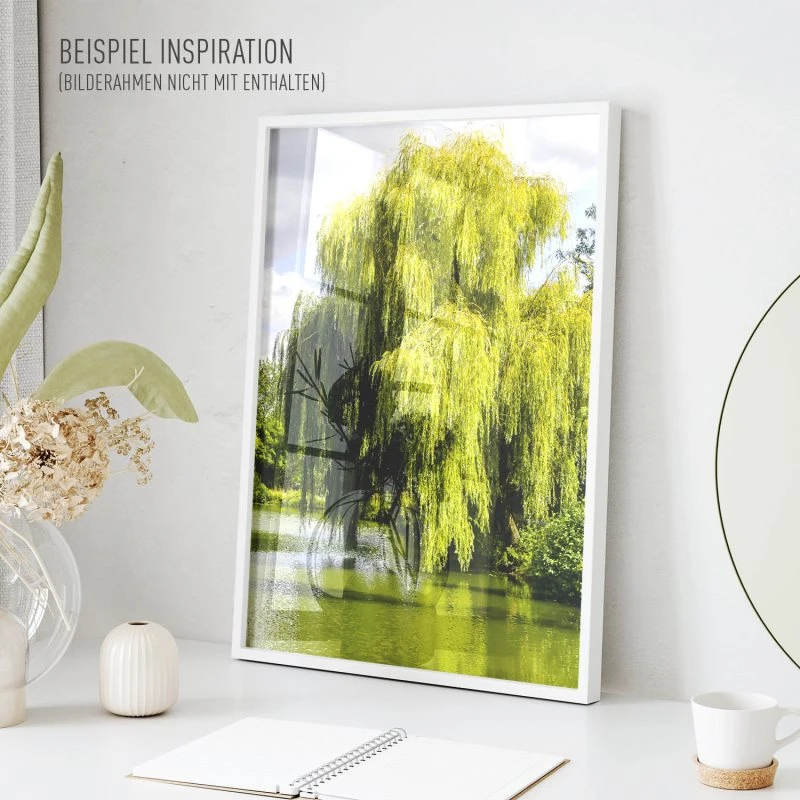 Poster 40x60cm im Hochformat, Die Weide Flüsse & Seen
