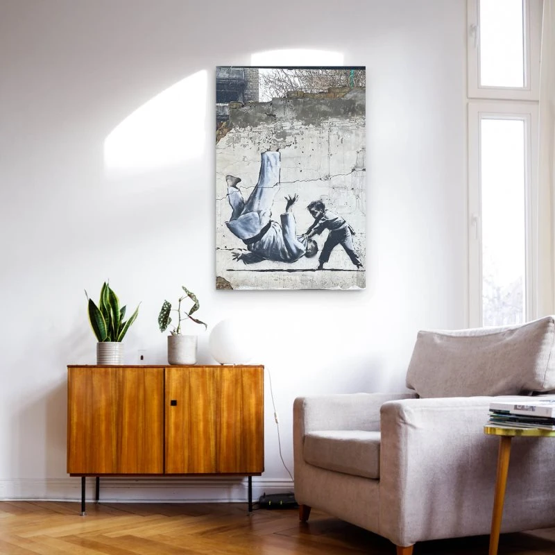 Poster 60x80cm groß, Banksy Ukraine Judo