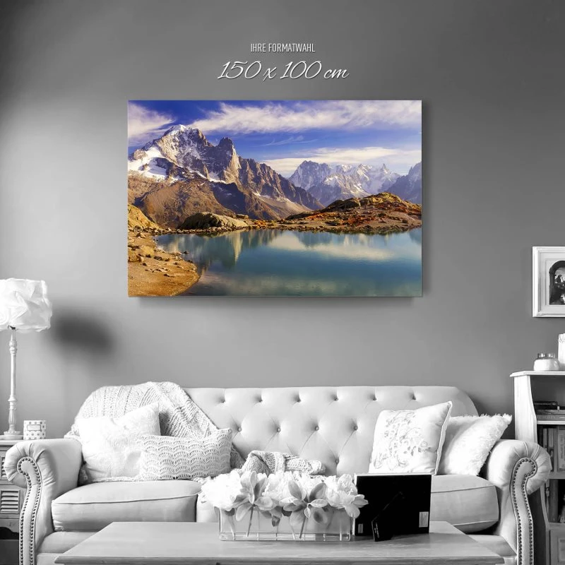 Berge & Gebirge Crystal Lakes Franz. Alpen als XXL Alu-Dibond Bild 150x100cm