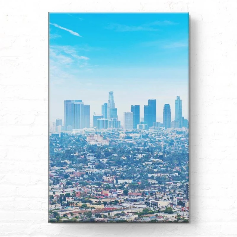 Keilrahmenbild Hochformat, Skyline, Los Angeles Panorama 60x90cm groß