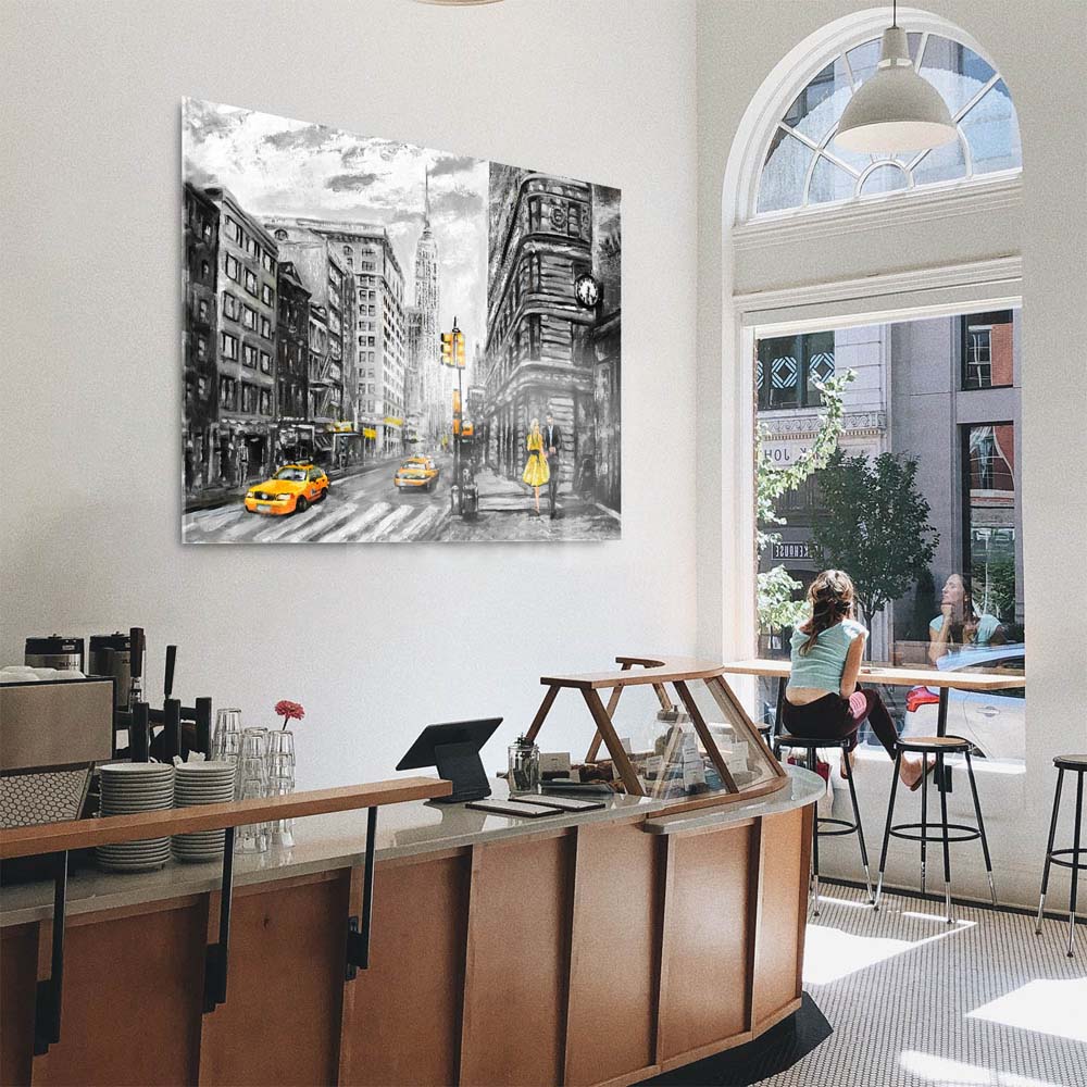 Panorama Acrylglasbild 180x90cm Skyline New York wie gemalt