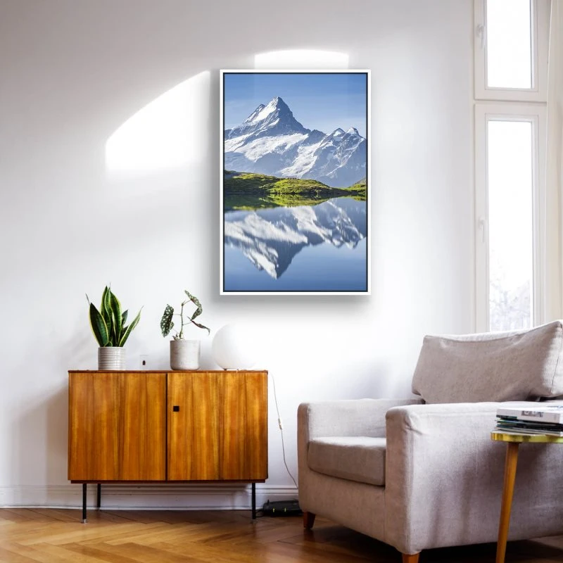 Berge & Gebirge im Hochformat 60x90cm Bachalpsee Schweiz mit weißen Bilderrahmen