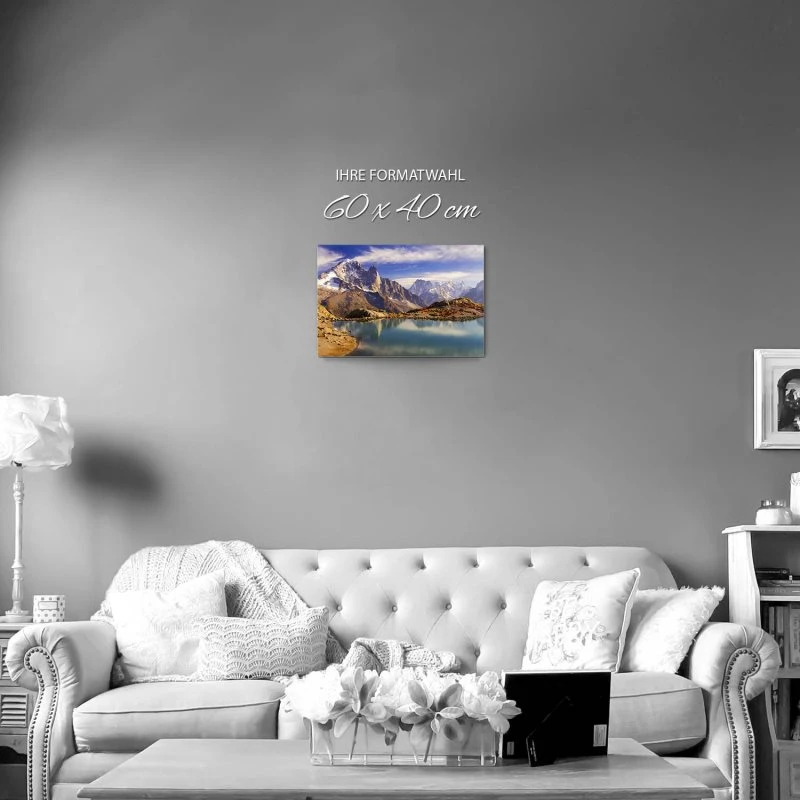 Berge & Gebirge Crystal Lakes Franz. Alpen als Alu-Dibond Bild 60x40cm