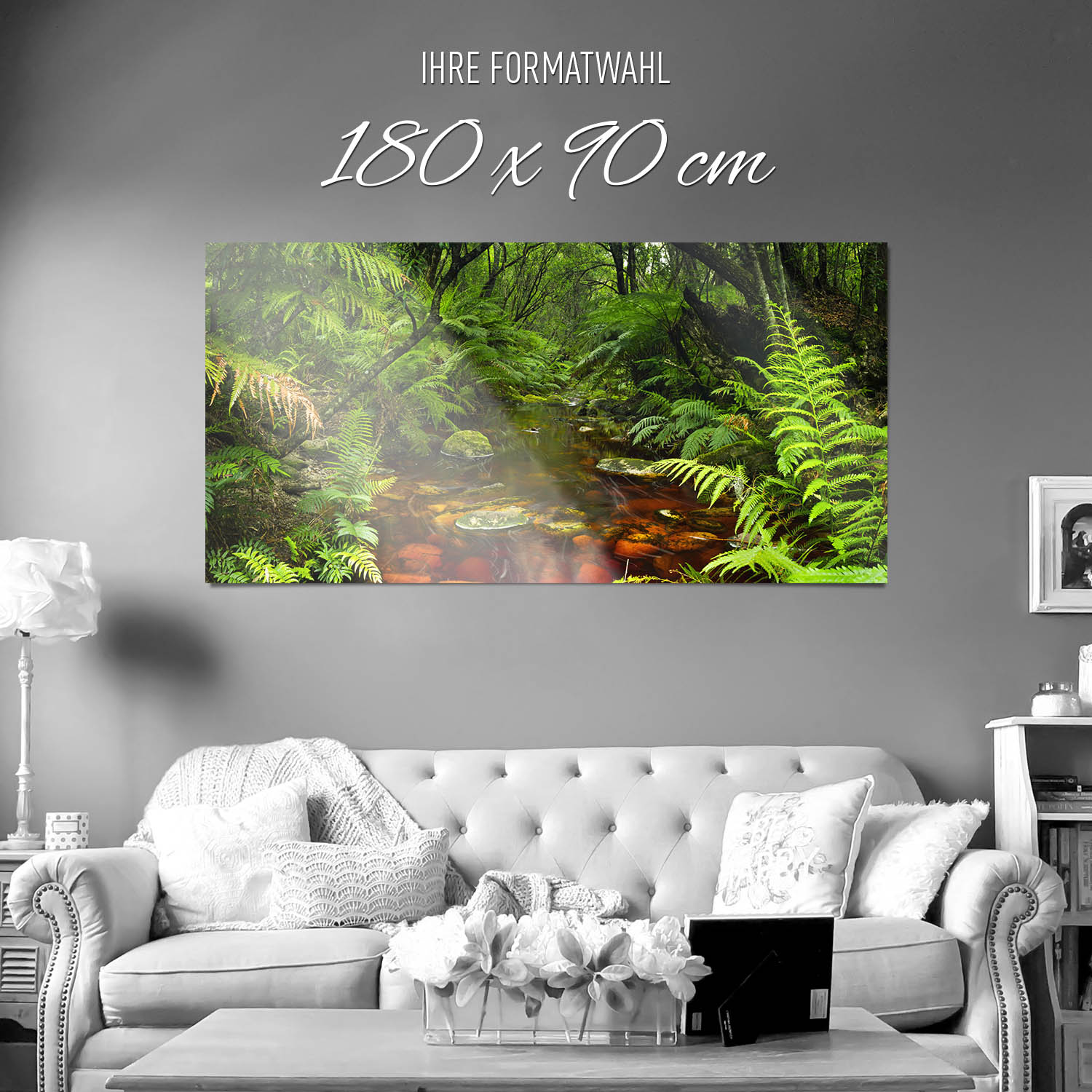 Großformat WandPoster Wald & Bäume Wasserlauf, 180x90cm