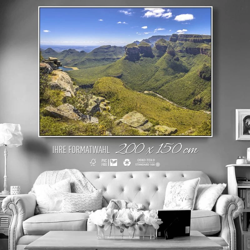 Berge & Gebirge Blyde River Canyon im weißen Bilderrahmen, 200x150cm