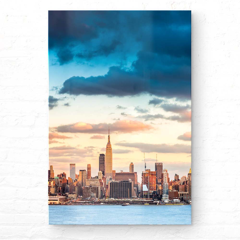 Skyline im Hochformat, Panorama von New York als Acrylglas Bild 60x90cm