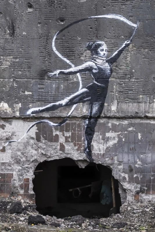 Poster 40x60cm im Hochformat, Ukraine Ballerina 2 Banksy