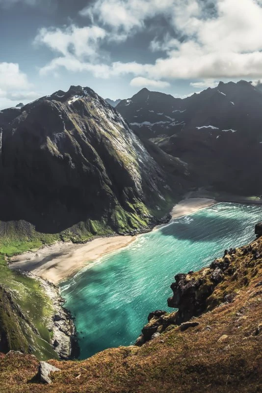 Poster 40x60cm im Hochformat, Irgendwo Norwegen Lofoten Berge & Gebirge