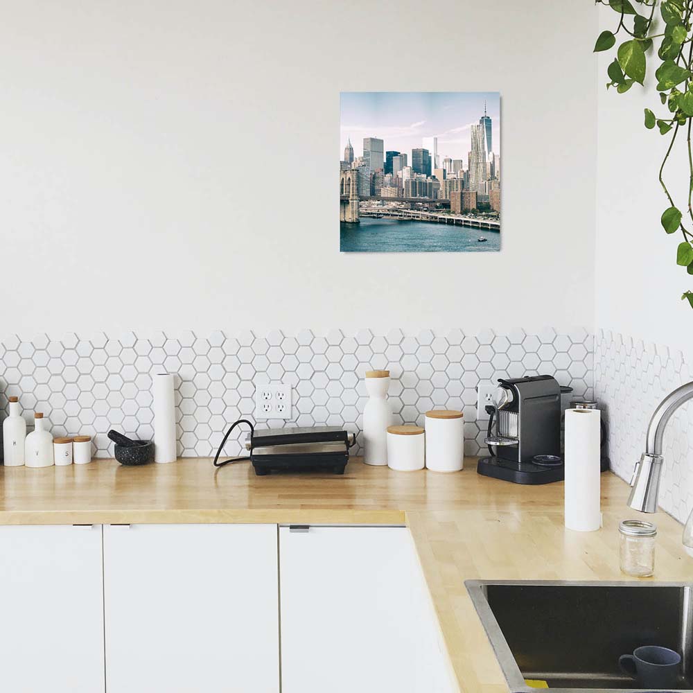 Poster 50x50cm NYC Manhatten mit Bridge Skyline