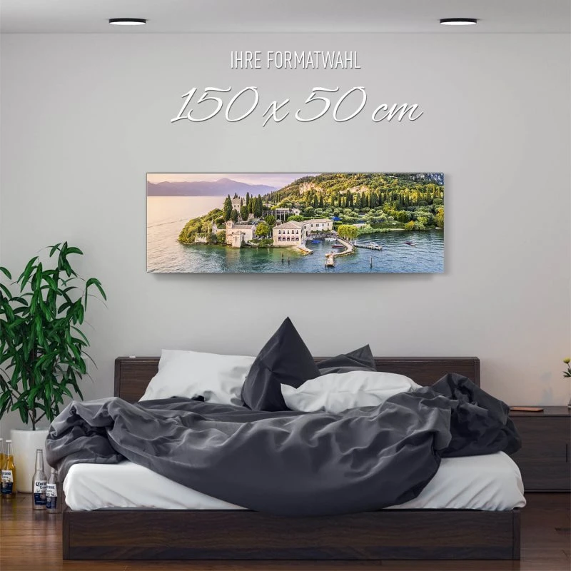 Alu-Dibond Bild 150x50cm groß Strand & Meer Punta San Vigilio, Gardasee