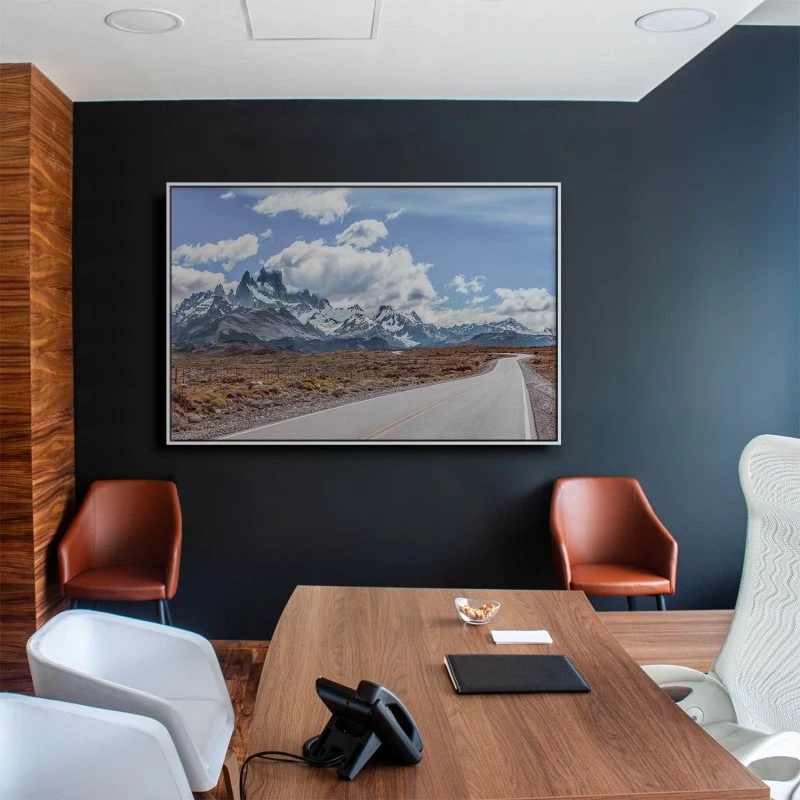 Berge & Gebirge Fitz Roy im weißen Bilderrahmen, 160x120cm