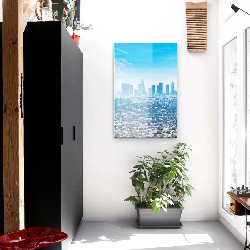 Skyline im XXL Hochformat, Los Angeles Panorama als Acrylglasbild 100x150cm