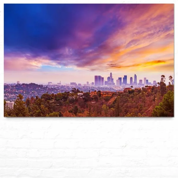 Skyline Los Angeles hills als XXL Alu-Dibond Bild 150x100cm