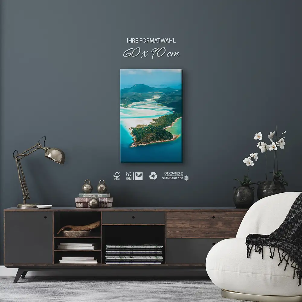 Keilrahmenbild Hochformat, Strand & Meer, Panorama Australien 60x90cm groß