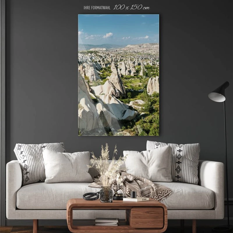 Berge & Gebirge im XXL Hochformat, Kappadokien Türkei als Acrylglasbild 100x150cm