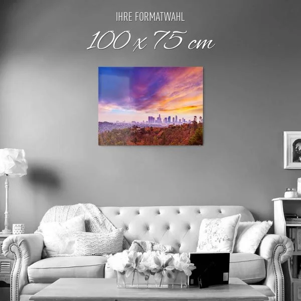 Skyline Los Angeles hills als Acrylglasverbund Bild 100x75cm