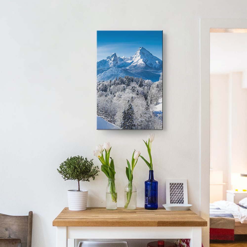 Berge & Gebirge Winter in den Alpen als Keilrahmenbild 180x90cm
