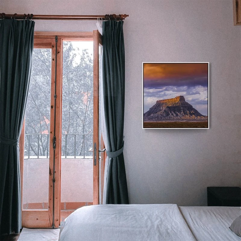 Berge & Gebirge factory butte USA im weißen Bilderrahmen, 50x50cm