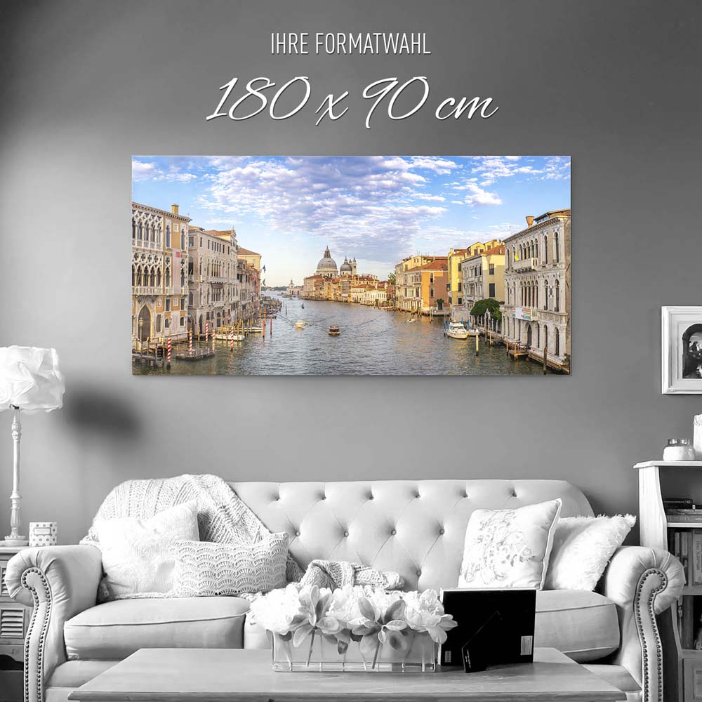 Skyline Canal Grande in Venedig als Acrylglasverbund Bild 180x90cm