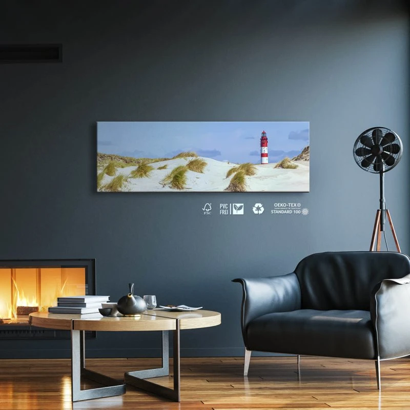 Keilrahmenbild 150x50cm, Strand & Meer Dünen Leuchtturm