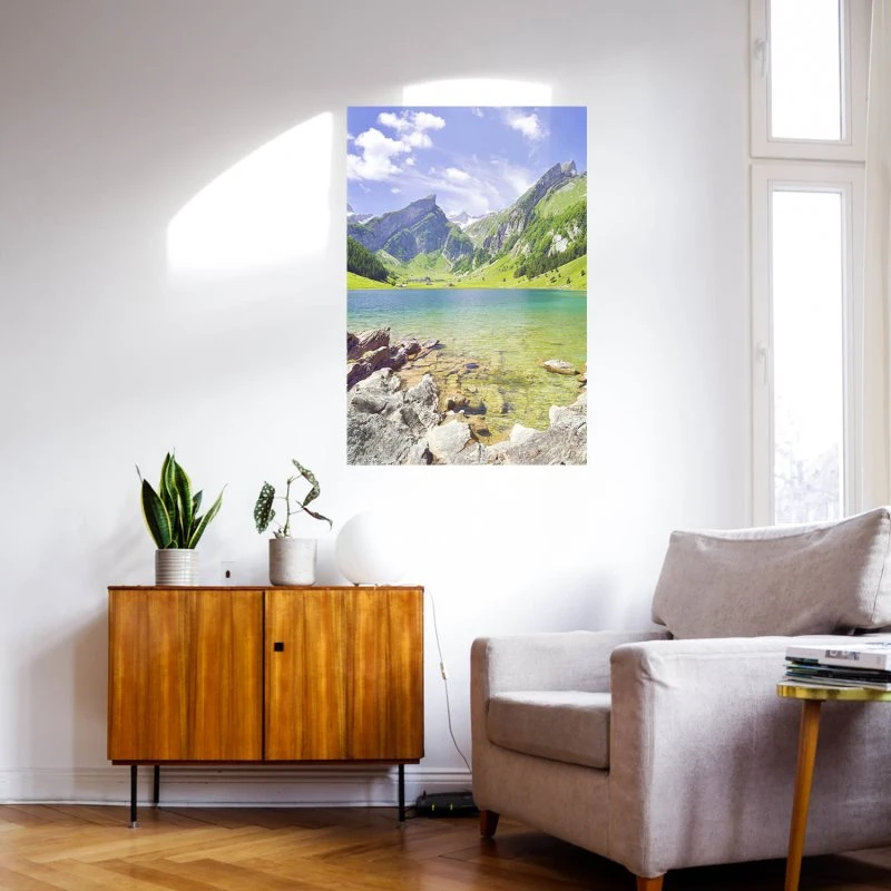Poster 40x60cm im Hochformat, Seealpsee Alpen Berge & Gebirge