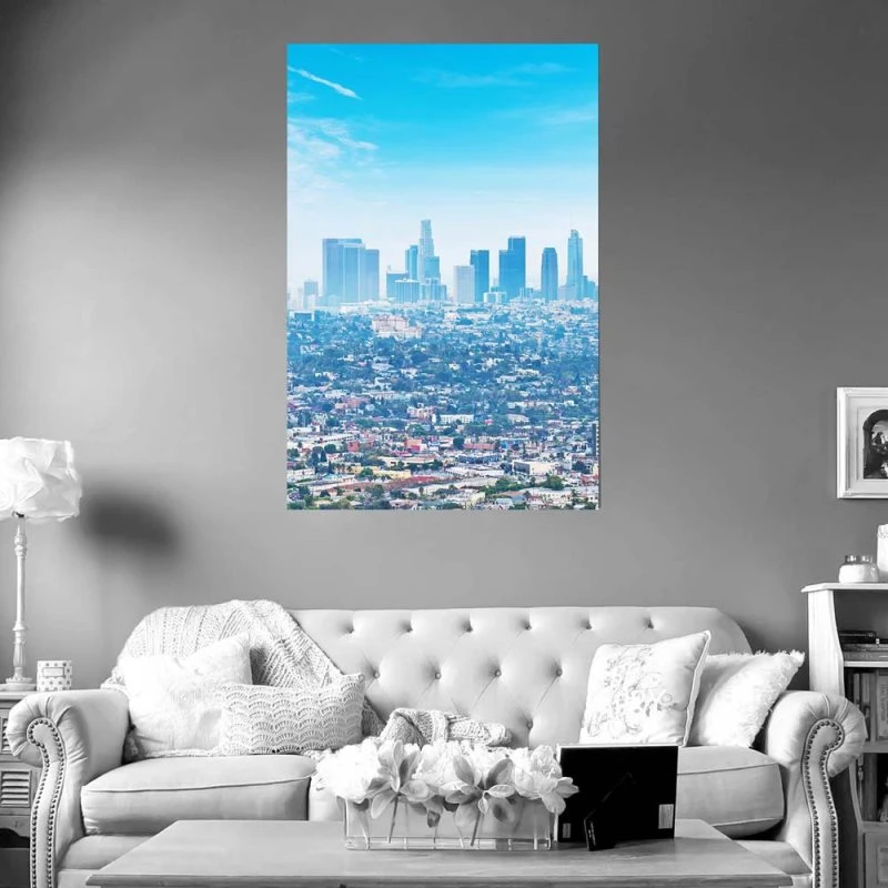 Skyline Los Angeles Panorama Poster XXL 100x150cm im Hochformat