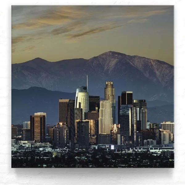 Skyline Los Angeles by night als Leinwand Bild 50x50cm
