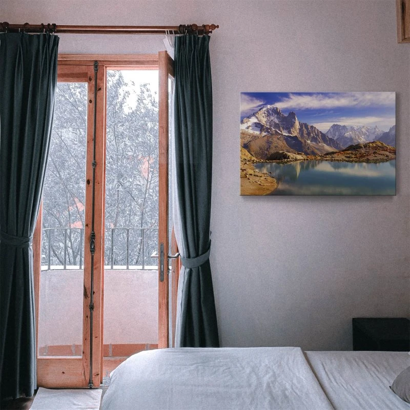 Keilrahmenbild Berge & Gebirge, Crystal Lakes Franz. Alpen 90x60cm groß