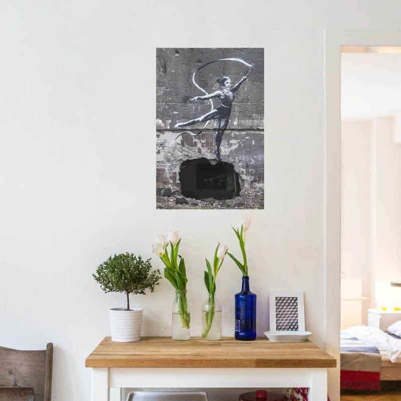 Poster 80x120cm Hochformat, Banksy Ukraine Ballerina 2