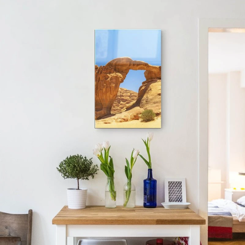 Hochformat Acrylglasverbund Bild, Berge & Gebirge Wadi Rum Wüste in 80x120cm größe