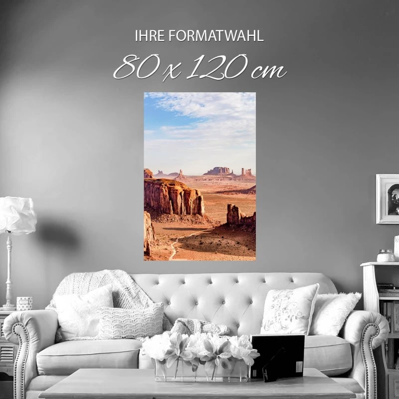 Poster 80x120cm Hochformat, Berge & Gebirge Monument Valley USA