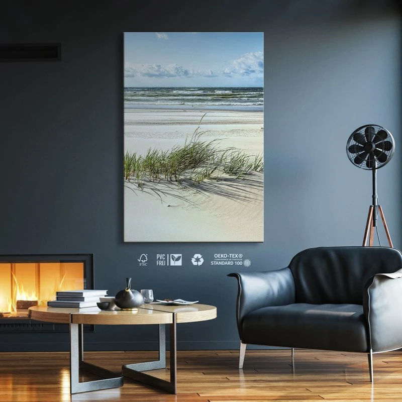 Strand & Meer Dünengras Ostsee im Hochformat als Leinwand Bild 60x90cm