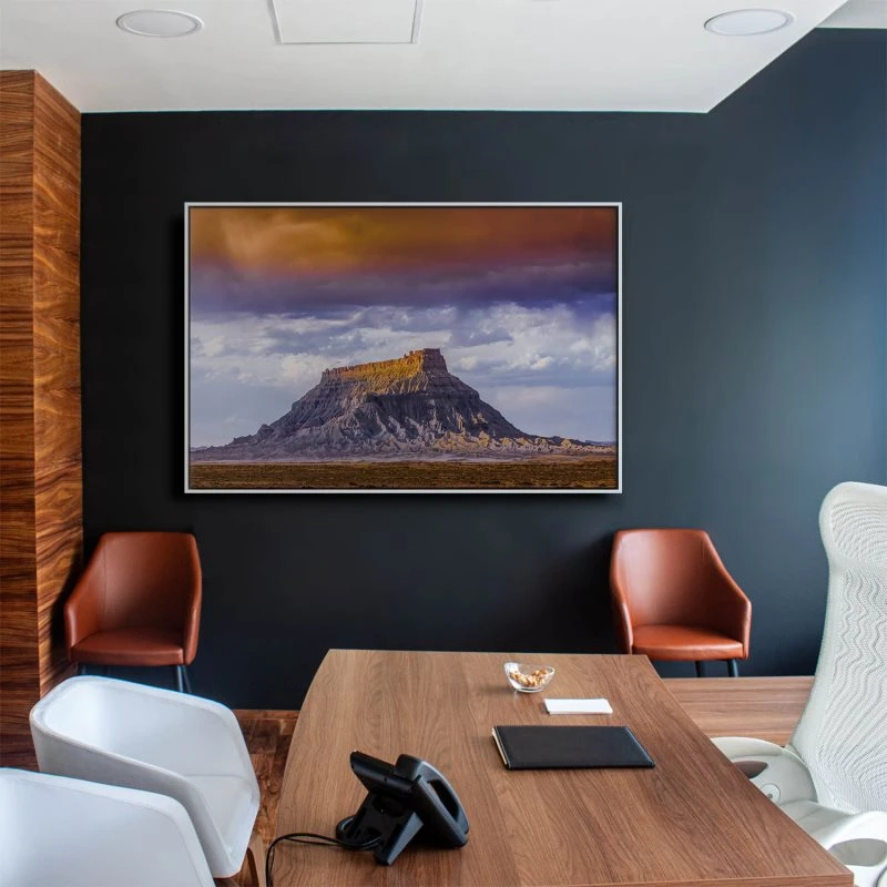Berge & Gebirge factory butte USA im weißen Bilderrahmen, 160x120cm
