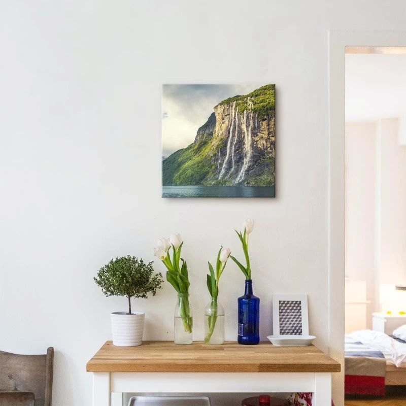 Wasserfall Seven Sisters als Leinwand Bild 80x80cm
