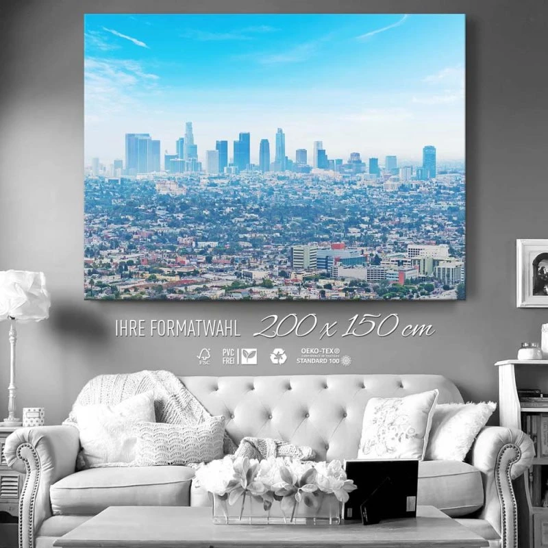 Skyline Los Angeles Panorama als Keilrahmenbild 200x150cm