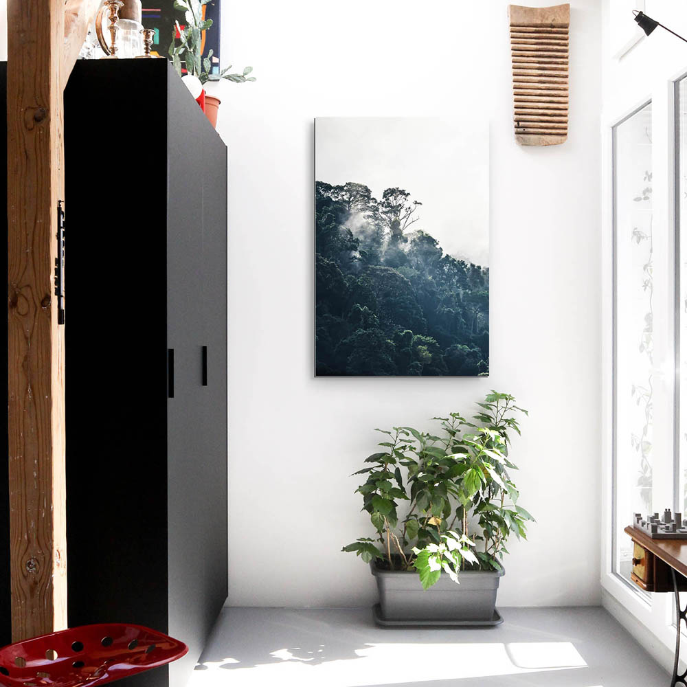 XXL Dschungel Alu-Dibond Bild im Hochformat 100x150cm, Motiv weiter Ausblick