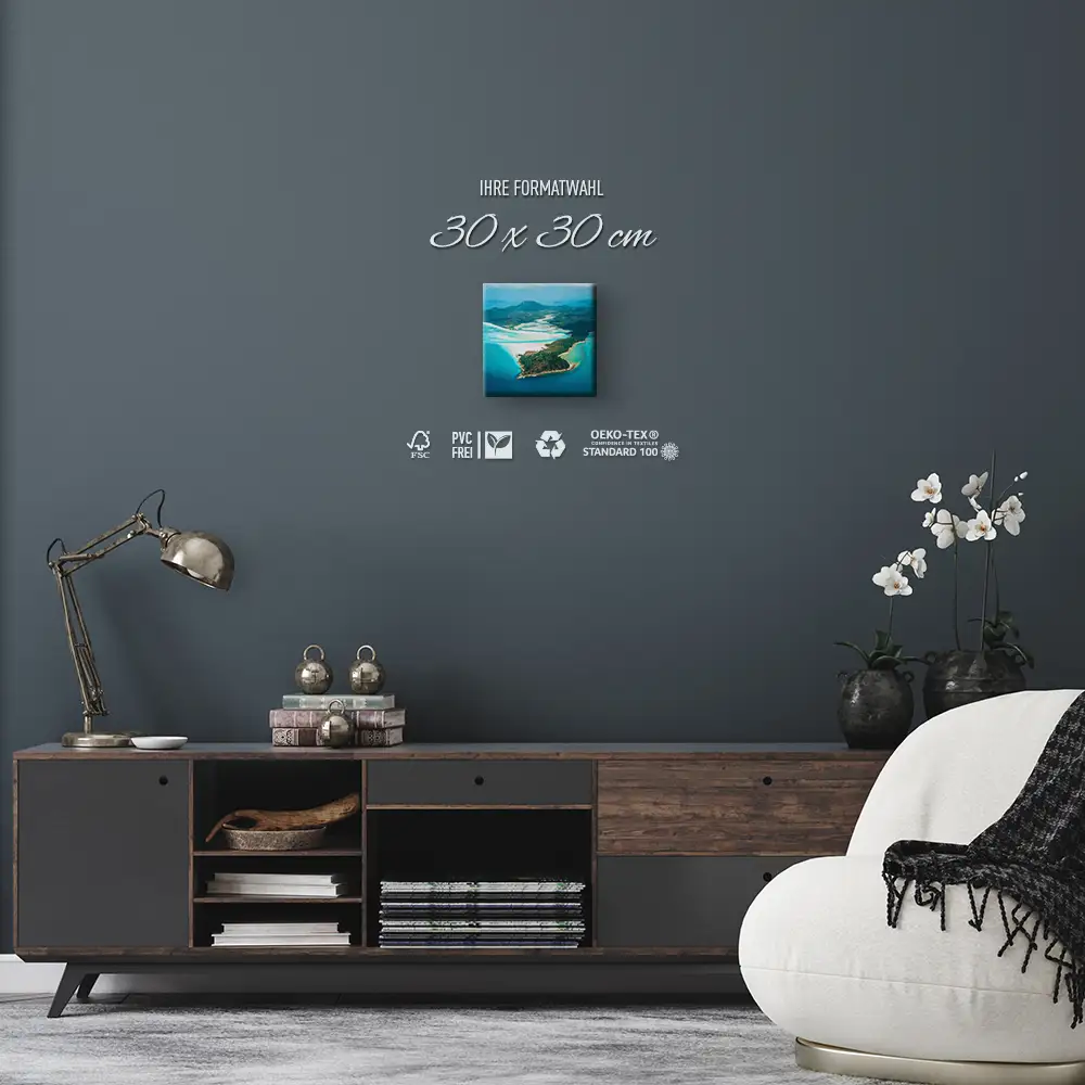 Strand & Meer Panorama Australien als Leinwand Bild 30x30cm