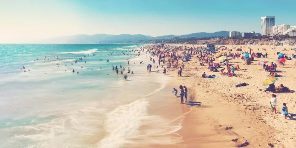 Panorama Acrylglasbild 180x90cm Strand & Meer Santa Monica Beach Los Angeles