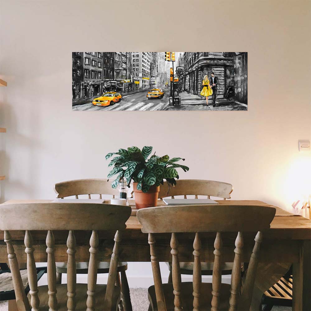 Poster 90x60cm groß, Skyline New York wie gemalt