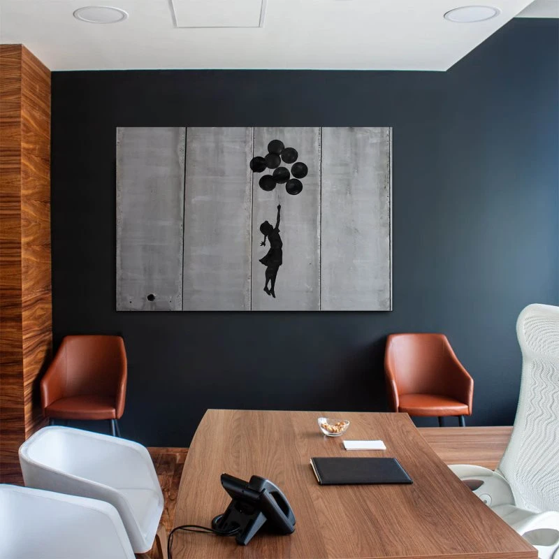 Banksy Girl with ballons als XXL Alu-Dibond Bild 150x100cm