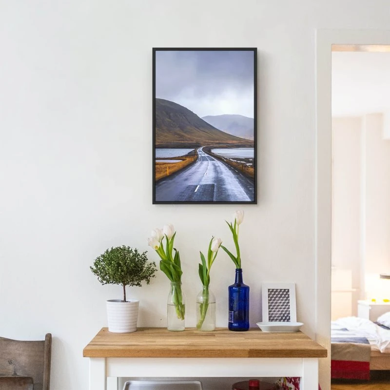 Berge & Gebirge Halbinsel Snæfellsnes Island im Hochformat 100x150cm mit schwarzen Bilderrahmen