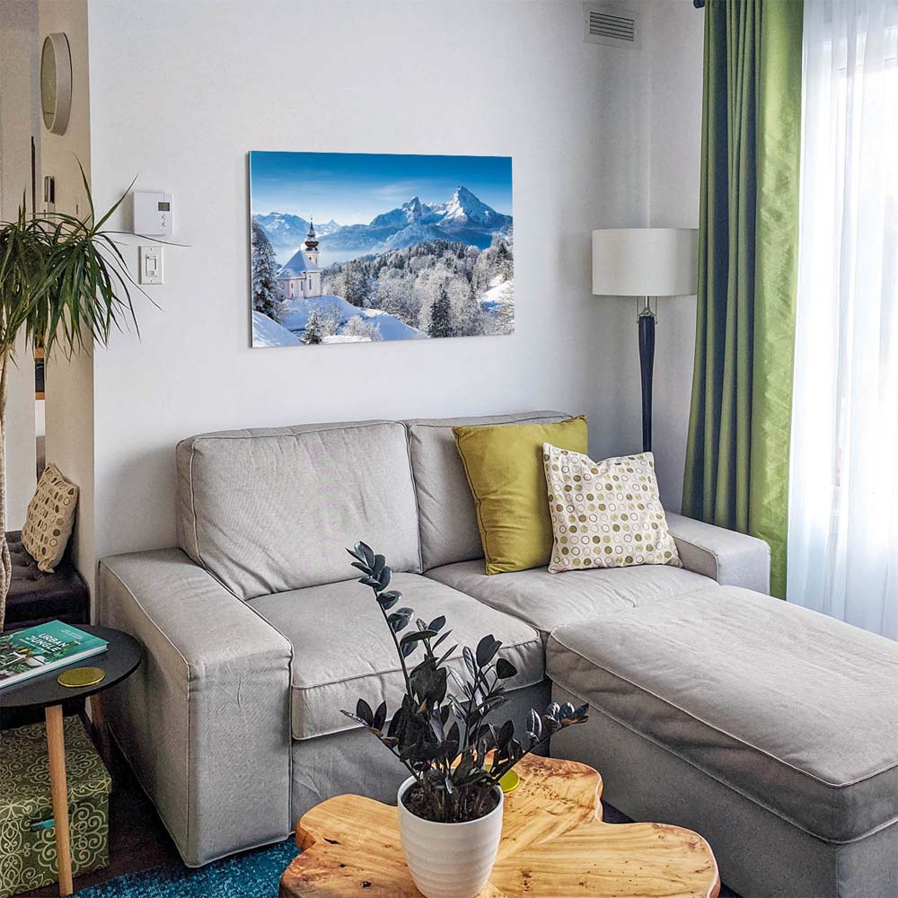 Berge & Gebirge Winter in den Alpen als Acrylglasverbund Bild 180x90cm