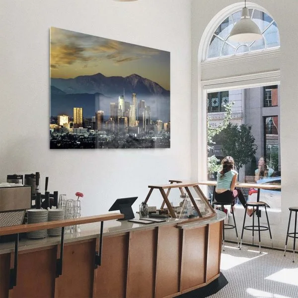 Skyline Los Angeles by night als Acrylglas Bild 120x60cm