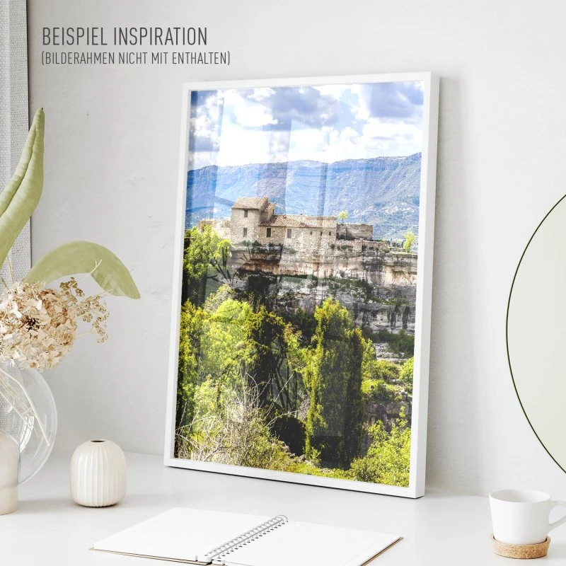 Poster 40x60cm im Hochformat, Spanien Dorf Siurana Berge & Gebirge