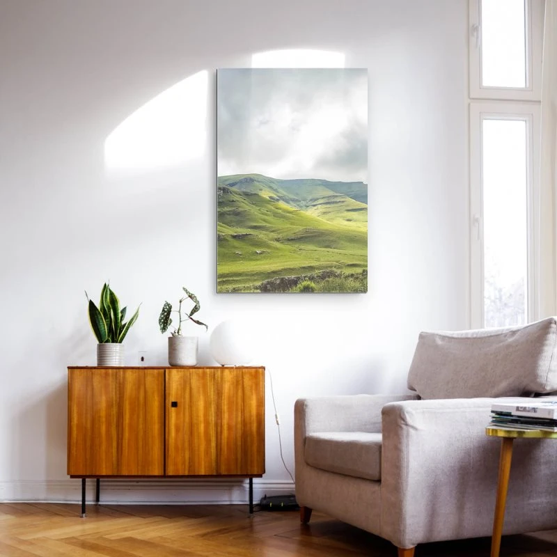 XXL Berge & Gebirge Alu-Dibond Bild im Hochformat 100x150cm, Motiv Südafrika Mkhomazi