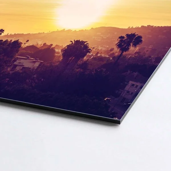 Skyline Los Angeles sunset als Alu-Dibond Bild 90x60cm