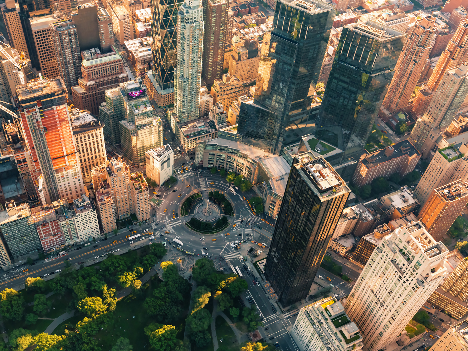 Poster Columbus Circle NYC Skyline, 100x75cm groß