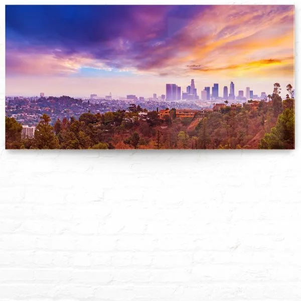 Skyline Los Angeles hills als Acrylglas Bild 120x60cm